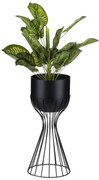 Kovový kvetináč LOFT 46x20 cm čierna