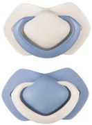 Canpol Babies Sada 2 ks symetrických silikónových cumlíkov, 6-18m +, PURE COLOR modrý