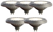 Sada 5 LED žiaroviek GU10 AR111 8W 750 lm 3000K