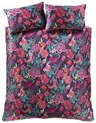 Fialové zamatové obliečky na jednolôžko 135x200 cm Bridgerton Kate Floral – Catherine Lansfield