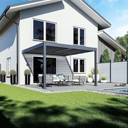 DEOKORK Záhradná hliníková pergola do stien 4x4 m (antracit)