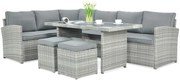 Kondela Záhradný set SALO+TABURETY Stone Grey