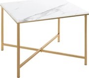 Štvorcový konferenčný stolík Albufeira 60x60 cm, zlatý/mramorový%