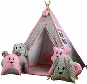 Detský stan TEEPEE (TÍPÍ) EXCLUSIVE s doplnkami - SVETLORUŽOVÝ