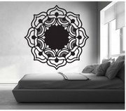 Mandala ruža života okrúhla drevený obraz na stenu z preglejky MIREK I 3D HODINY PR0175 HEU-