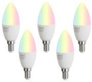 Sada 5 stmievateľných LED žiaroviek E14 C37 Opál 4,9W 470 lm 2700-6500K