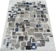 DY Sivý koberec s geometrickým vzorom Lara 04 Rozmer: 80x150 cm
