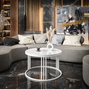 OKRÚHLY KONFERENČNÝ STOLÍK LEONARDO 2 BIELY LESK / BIELY