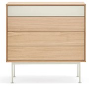 Krémovobiela komoda v dubovom dekore so zásuvkami Teulat Yoko