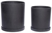 Súprava 2 čiernych kvetináčov Hübsch Hureno Picco