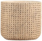 Hnedý obal na kvetináč s prúteným vzorom Corte - Ø 26*24cm