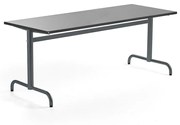 Stôl PLURAL, 1800x700x720 mm, linoleum - tmavošedá, antracit