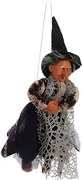 Lietajúca striga Befana v hnedom prevedení 35 cm