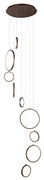 Dizajnové závesné svietidlo tmavý bronz 9-svetiel vrátane LED 3-stupňové stmievateľné - Vide Anella