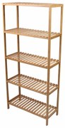 Bambusový regál, 5 polic, 60 x 26 x 130 cm
