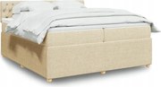 vidaXL Boxspring posteľ s matracom krémová 200x200 cm látka