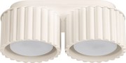Stropné svietidlo Aura, 2x béžové hliníkové tienidlo, (6 cm)