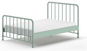 Zelená kovová jednolôžková posteľ s roštom 140x200 cm BRONXX – Vipack