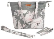 Sensillo Taška na kočík Velvet Kvety Sivá