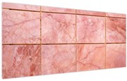 Obraz - Ružové, mramorované dlaždice (120x50 cm)