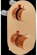 Mexen Kai termostatická vaňovo-sprchová batéria s 3 vývodmi, zlatoružová - 77602-60