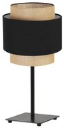 Stolná lampa Boho, 1x jutové/čierne textilné tienidlo