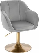 LuxuryForm DESIGN Stolička AVOLA VELUR na zlatom tanieri - svetlo šedá