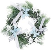 Veniec MagicHome Vianoce, prírodný, s mašľami a motýlmi, 35 cm