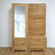 Dubová vešiaková šatníková zostava, 140x39x194 cm Otváranie vľavo