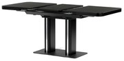 Stůl jídelní rozkládací, 120+40x80x75 cm, MDf, tvrzené sklo, černá