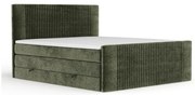 Tmavozelená boxspring posteľ s úložným priestorom 200x200 cm Bergamo – Maison de Rêve