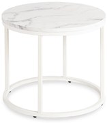AGNES okrúhly konferenčný stolík, biely mramor/biela