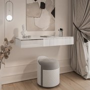 ZÁVESNÁ KONZOLA NESSIE BIELY LESK + STRIEBORNÁ