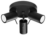 Sollux SL.1016 - Bodové svietidlo RING 3xGU10/10W/230V čierna