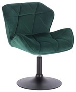 LuxuryForm DESIGN Stolička MILANO VELUR na čiernom tanieri - zelená