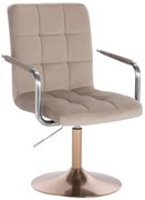 LuxuryForm DESIGN Stolička VERONA VELUR na zlatom tanieri - latte