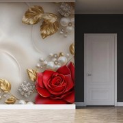 Fototapeta - Ruže so zlatom (147x102 cm)