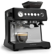 Klarstein GrandPresso pákový kávovar, precízny mlynček, parná tryska, portafilter, indikátor tlaku, 20 bar