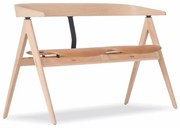 Lavica z dubového dreva s koženým sedadlom Gazzda Ava