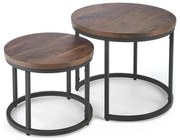 SADA 2x Konferenčný stolík OREO pr. 43/53 cm čierna/orech