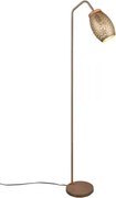 Stojacia lampa Bidar, medený kov/drevo%