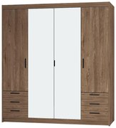 Skriňa Elena 4D 6S dub lefkas/zrkadlo