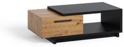 Konferenčný stolík Indi 120 (dub artisan + čierna matná + dub artisan). Akcia -20%. Vlastná spoľahlivá doprava až k Vám domov. 1051743