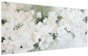 Obraz - Abstrakcia bielych kvetov (120x50 cm)