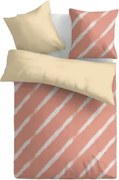 Obliečky Estella 140x200 cm, pruhované lososové, renforcé%