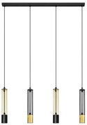 LED Luster na lanku BARS 4xGU10/4,8W/230V čierna/zlatá