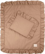 Sada do postieľok s volánom čokoládová 50x65cm