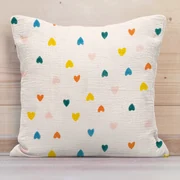 Biante Mušelínová obliečka na vankúš MSN-037 Srdiečka na krémovo bielom 30 x 50 cm