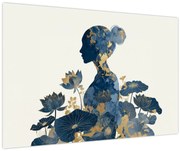 Obraz - Mramorový profil ženy (90x60 cm)