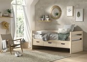 Posteľ Margrit so zásuvkami prírodná FSC borovica 90x200cm
